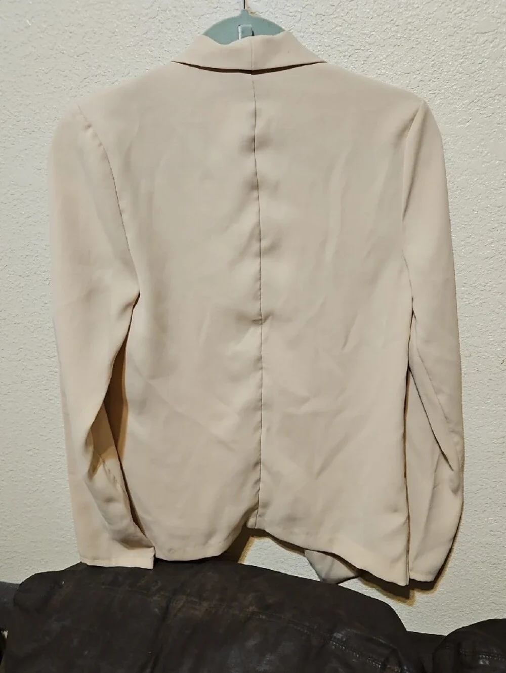Lulu's Beige Open-Front Draped Blazer